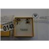 Image 2 : STERLING SILVER YELLOW GOLD PLATED GENUINE 0.52CT BLACK SPINEL EARRINGS W/ APPRAISAL $600