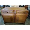 Image 1 : ANTIQUE OAK CARVED SERVING CABINET