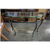 Image 1 : IRON BASE GLASS TOP D TABLE