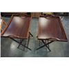 Image 2 : 2 SERVING TRAYS W/ FOLDING STANDS