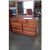 Image 1 : 9 DRAWER PINE DRESSER W/ MIRROR