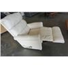 Image 2 : WHITE GENUINE LEATHER RECLINER W/ BRUSHED METAL HANDLE LAZY BOY