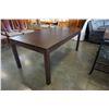Image 1 : MODERN BROWN IKEA DINING TABLE WITH 2 EXTENSIONS AND HIDDEN EXTENSION STORAGE