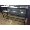 Image 2 : 3 TIERED BLACK METAL DECORATIVE DISPLAY CABINET W/ GLASS SHELVES