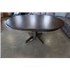 Image 1 : SOLID WOOD PEDESTAL BASE DINING TABLE W/ EXTENSION