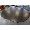 Image 2 : SOLID WOOD PEDESTAL BASE DINING TABLE W/ EXTENSION