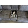 Image 9 : BRAND NEW MODERN GREY STITCHED MICROSUEDE 3 PIECE SECTIONAL SOFA, WITH 3 POWER RECLINERS, 2 CONSOLES