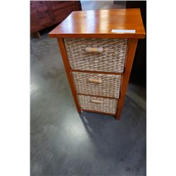 3 DRAWER WICKER STAND