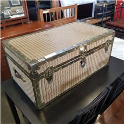 VINTAGE WICKER LOOK STORAGE TRUNK