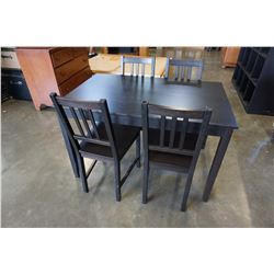 BLACK IKEA PINE TABLE W/ 4 CHAIRS