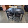 Image 1 : BLACK IKEA PINE TABLE W/ 4 CHAIRS