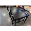 Image 2 : BLACK IKEA PINE TABLE W/ 4 CHAIRS