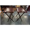Image 1 : 2 SERVING TRAYS W/ FOLDING STANDS