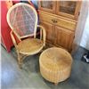Image 1 : RATTAN CHAIR AND OTTOMAN