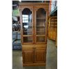 Image 1 : PALLISER OAK GLASS DOOR DISPLAY CABINET