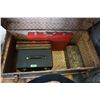 Image 3 : ANTIQUE METAL TRUNK W/ 4 LATCH BOXES INSIDE