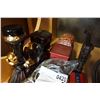 Image 3 : SPURS, VINTAGE TOOLS - HOLE PUNCH, STAPLER, BAROMETER, ETC AND TRAIN DECANTER
