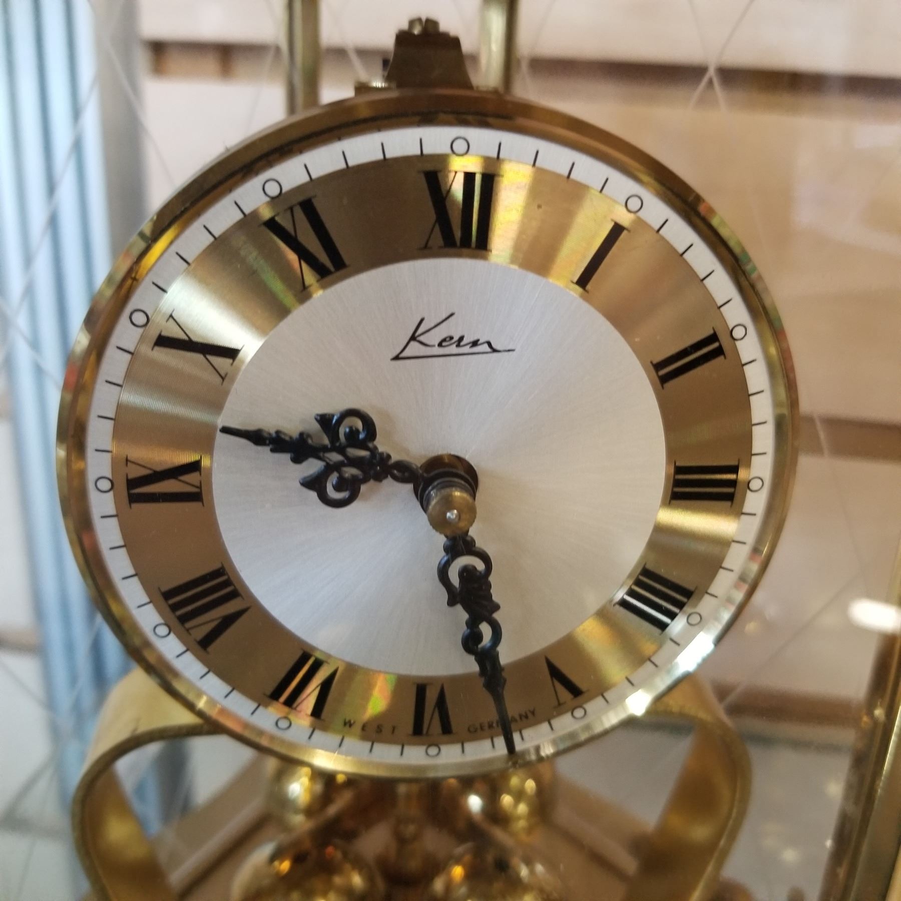 VINTAGE KERN WEST GERMAN CAROUSEL CLOCK WITH KEY