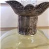 Image 2 : VINTAGE GREEN GLASS DECANTER WITH STERLING NECK, HALLMARKED AND DENMARK STERLING KNIFE