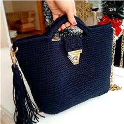 Vintage Black CrochetCoach Bag