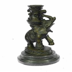 Elephant Candle Holder Bronze Sculpture
