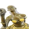 Image 2 : Gold Patina Mermaid Rides Dolphin Bronze Sculpture