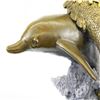 Image 3 : Gold Patina Mermaid Rides Dolphin Bronze Sculpture