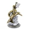 Image 7 : Gold Patina Mermaid Rides Dolphin Bronze Sculpture