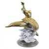 Image 9 : Gold Patina Mermaid Rides Dolphin Bronze Sculpture
