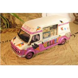 US Ice Cream Truck With Note Movement handmade Vintage Metal Car