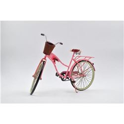 Miniature Pink Woman Bicycle Classic Artwork