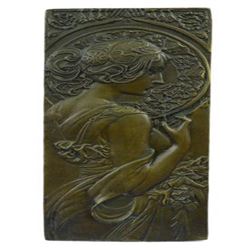 Plaque of Sexy Girl Bronze Sculpture
