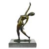 Image 1 : Nude Dancer Posing Bronze Sculpture on Marble Base Statue