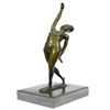 Image 5 : Nude Dancer Posing Bronze Sculpture on Marble Base Statue