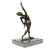 Image 8 : Nude Dancer Posing Bronze Sculpture on Marble Base Statue