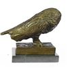 Image 3 : Modern Art Owl Bronze Sculpture on Marble Base Statue