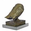 Image 4 : Modern Art Owl Bronze Sculpture on Marble Base Statue