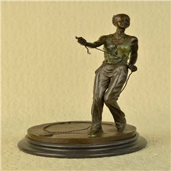 Taylor Lady Dog Trainer Bronze Sculpture