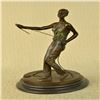 Image 4 : Taylor Lady Dog Trainer Bronze Sculpture