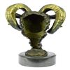 Image 3 : Mascot Ram Head Bronze Sculpture on Marble Base Statue