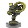 Image 9 : Mascot Ram Head Bronze Sculpture on Marble Base Statue