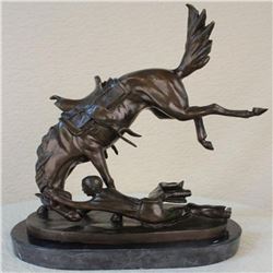 Cowboy Horse Western Bronze Sculpture