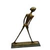 Image 9 : Walking Man Bronze Sculpture on Marble Base Figurine