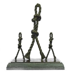 Dancing Ropes Bronze Sculpture on Marble Base Statue