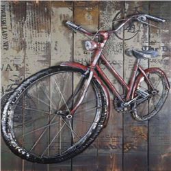 3D Modern Wall Art Painting Popular Red Bicycle Art Decoration
