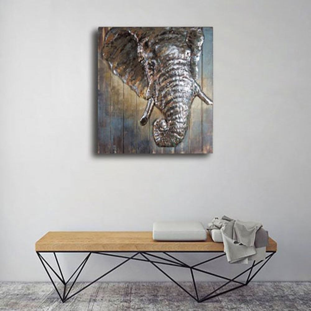 3d Metal Painting Customize Wood Art Work Metallic Wall Art