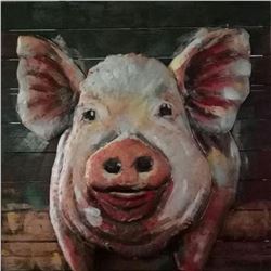 3D Nordic Kids Decor Art Painting Adorable Pig Decorative Oil Painting