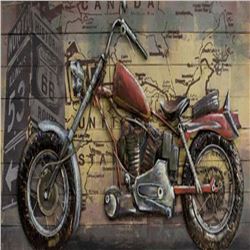 3D Metal Motorcycle Wall Sculpture