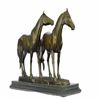 Image 1 : Two Loving Horse Bronze Sculpture on Marble Base Statue