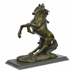 Lopez Wild Stallion Horse Bronze Sculpture on Marble Figurine